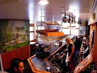 Blonde Carmen Caliente's Fucking Partner Goes Down On Her At A Diner