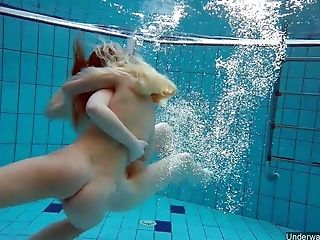 Zealous Katrin Bulbul Likes Underwater Nude Swimming With Hot Gal